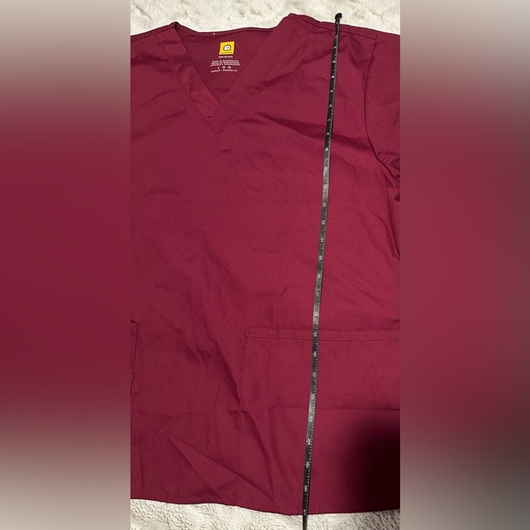 WonderWink Origins Maroon Wine Red Scrub Medical Top Work Uniform - Picture 3 of 11